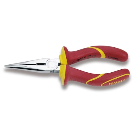 Beta 1166MQ Extra-Long Needle Nose Pliers, Insulated 1000V, OAL 160mm 011660096